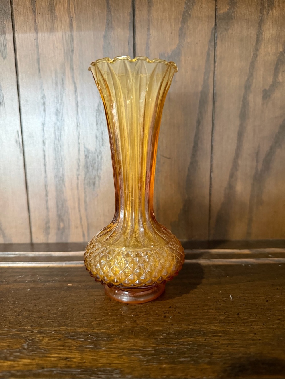 Amber Glass Decorative Bud Vase - Home Accents -6"